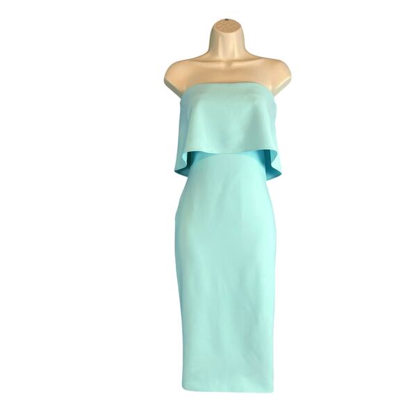 Likely Driggs Cocktail Dress In Seafoam Strapless Midi Size 2 - Picture 4 of 7